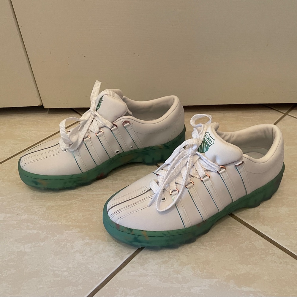 K-Swiss White and Green Sneakers - Picture 4 of 11